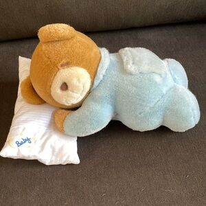 Vintage Eden Blue Teddy Bear With Pillow Plush - Musical